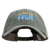 Born To Fish Embroidered Big Size Washed Pigment Dyed Cap - Olive XL-3XL