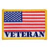 USA Flag Veteran Gold Edge Patch - Flag Veteran OSFM