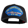 USS Constellation CV 64 Blue Patched Solid Cotton Twill 5 panel Mesh Back Cap - Black OSFM