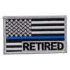 Silver USA Flag Retired Blue Line Patch - Silver Flag OSFM