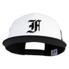 Old English Black F Patched Flat Bill Trucker Snapback Cap - White Black OSFM