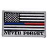 Silver USA Flag Never Forget Blue Red Line Patch - Flag Never OSFM
