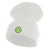 Pickleball Balls Embroidered Iron on Patched 12 Inch Long Knitted Beanie - White OSFM