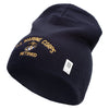 US Marine Corps Retired Symbol Embroidered 8 Inch Short Beanie Made in USA - Navy OSFM