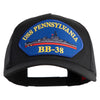 USS Pennsylvania BB 38 Blue Patched Solid Cotton Twill 5 panel Mesh Back Cap - Black OSFM