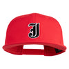 Old English Black J Patched 6 Panels Round Bill Cap - Red OSFM