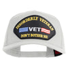 Disorderly Veteran Vet Don't Bother Me Patched Solid Cotton Twill 5 panel Mesh Back Cap - White OSFM
