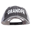 Wording of Grandpa Embroidered Mesh Big Size Special Cotton Low Profile Trucker Cap - Black XL-3XL