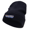 Racing Championship Embroidered 12 Inch Long Knitted Beanie - Navy OSFM
