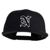 Old English Black N Patched 6 Panels Round Bill Cap - Black OSFM