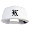 Old English Black K Patched 6 Panels Round Bill Cap - White OSFM
