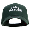 Save Nature Text Embroidered Solid Cotton Twill Low Profile Cap - Dk-Green OSFM
