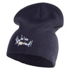 We've Moved! Embroidered Big Size Superior Cotton Short Knit Beanie - Navy XL-3XL