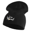 We've Moved! Embroidered Big Size Superior Cotton Short Knit Beanie - Black XL-3XL