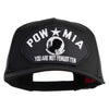 POW MIA You Are Not Forgotten Patched Solid Cotton Twill 5 panel Mesh Back Cap - Black OSFM