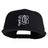 Old English Black B Patched 6 Panels Round Bill Cap - Black OSFM