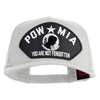 POW MIA You Are Not Forgotten Patched Solid Cotton Twill 5 panel Mesh Back Cap - White OSFM
