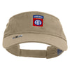 Licensed 82nd Airborne Military Embroidered Cotton Twill Washed Visor - Khaki OSFM
