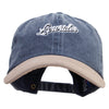 Lowrider Embroidered Suede Bill Washed Pigment Dyed Cap - Navy-Tan OSFM
