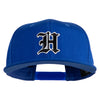 Old English Black H Patched 6 Panels Round Bill Cap - Royal OSFM
