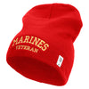Marines Veteran Symbol Embroidered 8 Inch Short Beanie Made in USA - Red OSFM