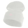 Tiny Nautical Wheel Iron On Patched 12 Inch Long Knitted Beanie - White OSFM