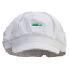 Two Tone Turtle Text Embroidered Cotton Elastic Big Size Newsboy Cap - White XL-2XL