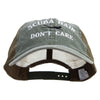 Scuba Hair Don't Care Embroidered Big Size Washed Pigment Dyed Twill Trucker Cap - Olive-Olive XL-3XL