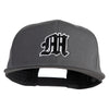 Old English Black M Patched 6 Panels Round Bill Cap - Dark Grey OSFM