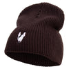 Rockstar Dog Head Embroidered Big Stretch Waffle Stitch Short Beanie - Brown XL-3XL