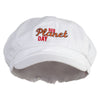Red Planet Day Embroidered Cotton Elastic Big Size Newsboy Cap - White XL-2XL