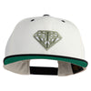Diamond Jewelry Patched Classic Snapback Wool Blend 2 Tone Cap - Natural-Black OSFM