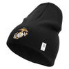 US Marine Corps Emblem Symbol Embroidered 8 Inch Short Beanie Made in USA - Black OSFM