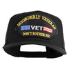 Disorderly Veteran Vet Don't Bother Me Patched Solid Cotton Twill 5 Panel Prostyle Snap Cap - Black OSFM