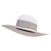 Women's Paper Braid Colorful Poly Wide Band Hat - White OSFM