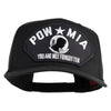 Pow Mia You Are Not Forgotten Patched Solid Cotton Twill 5 Panel Prostyle Snap Cap - Black OSFM
