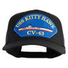 USS Kitty Hawk CV 63 Blue Patched Solid Cotton Twill 5 Panel Prostyle Snap Cap - Black OSFM