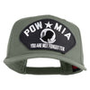 Pow Mia You Are Not Forgotten Patched Solid Cotton Twill 5 Panel Prostyle Snap Cap - Grey OSFM
