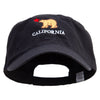 California with Bear and Star Embroidered Big Size Adjustable Ripstop Army Cap - Black XL-3XL