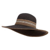 Women's Paper Braid Contrast Stitching Hat - Black OSFM