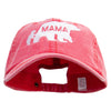 Mama Bear with Kid Embroidered Big Size Washed Pigment Dyed Cap - Red XL-3XL