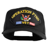 Operation PTSD Vet Patched Solid Cotton Twill 5 Panel Prostyle Snap Cap - Black OSFM