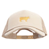 Cow Silhouette Embroidered Big Size Big Foam Mesh Truck Cap - Khaki XL-3XL