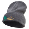 Cinco De Mayo Cactus and Hat Embroidered Big Size Superior Cotton Long Knitting Beanie - Grey XL-3XL