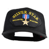Silver Star Gallantry in Action Patched Solid Cotton Twill 5 Panel Prostyle Snap Cap - Black OSFM