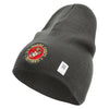 US Marine Corps Retired Emblem Symbol Embroidered 8 Inch Short Beanie Made in USA - Charcoal OSFM