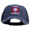 Licensed 82nd Airborne Veteran Embroidered Low Profile Special Cotton Mesh Cap - Navy OSFM