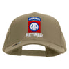 Licensed 82nd Airborne Retired Embroidered Solid Cotton Twill Mesh Prostyle Cap - Khaki OSFM