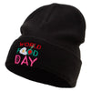 World Food Day Embroidered Big Size Acrylic Long Beanies - Black XL-3XL