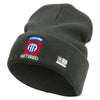 Licensed 82nd Airborne Retired Embroidered 12 Inch Long Knitted Beanie - DK-Grey OSFM